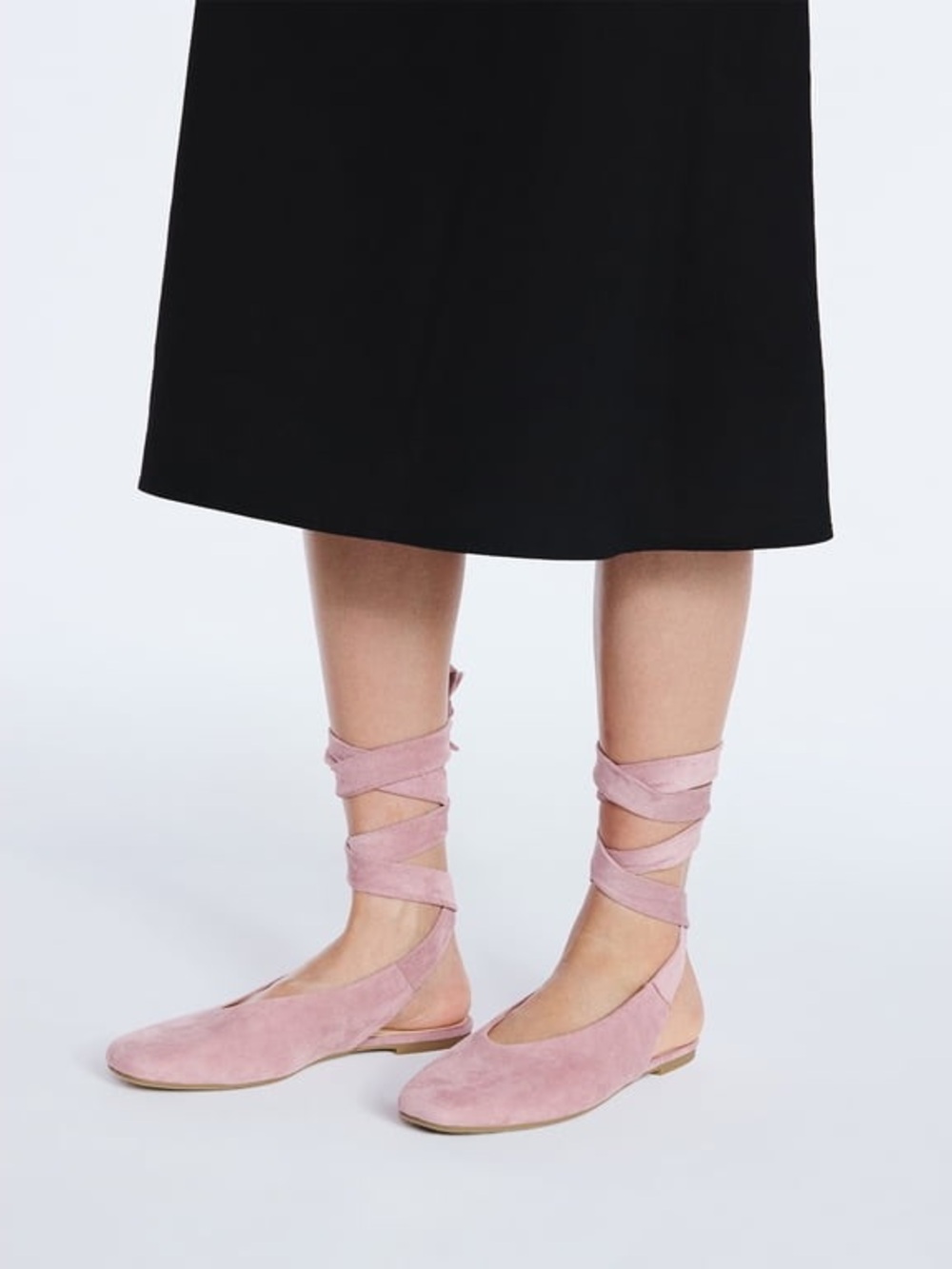 Brand New! Scoop Women's Faux Suede Ankle Wrap Ballet Flats